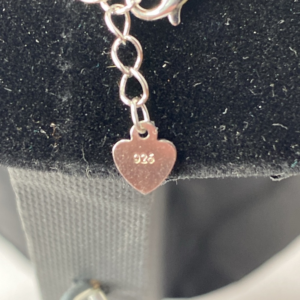 Sterling silver necklace with Ruby cab - Picture 4 of 5
